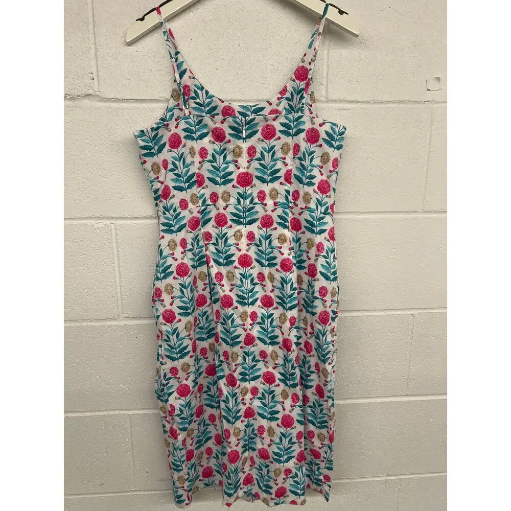 NWT Ann Taylor Sz 0 Petite Floral Scoop Neck Sleeveless Midi Sheath Dress Preppy